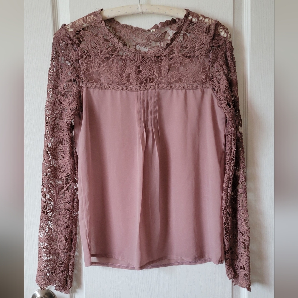 Floral net mesh tunic